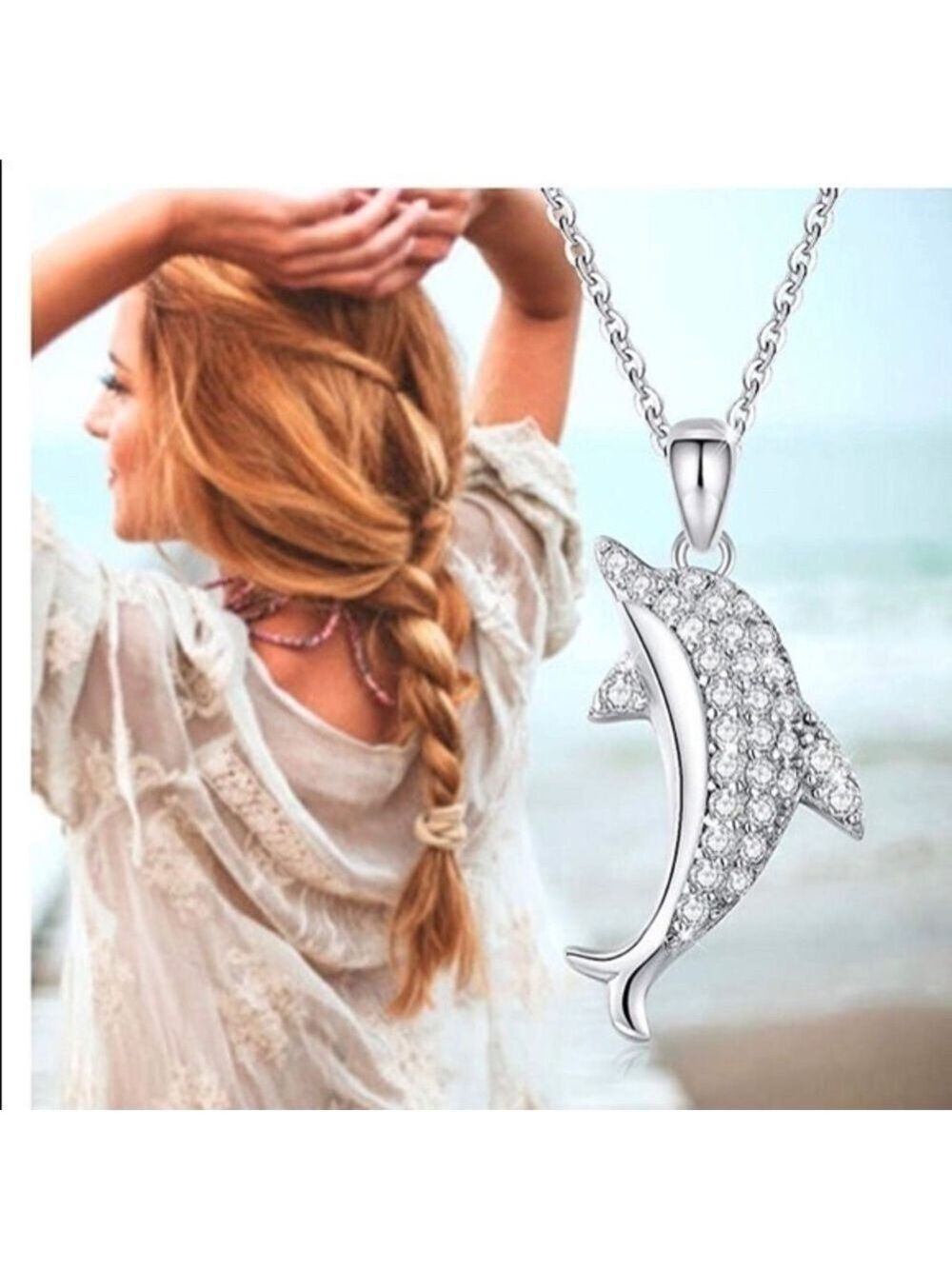 brilliant dolphin jeweled necklace